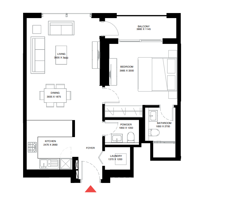 creek vistas grande 2BR type A  floor plan