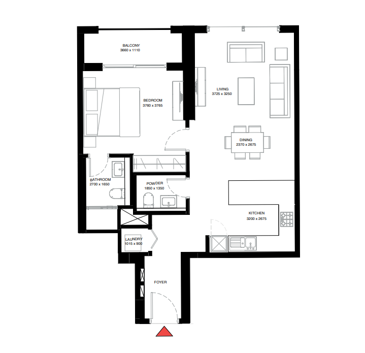 creek vistas grande 2BR type B  floor plan