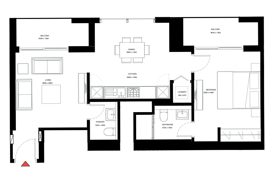 creek vistas grande 2BR type C  floor plan