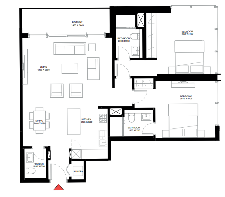 creek vistas grande 2BR type A  floor plan