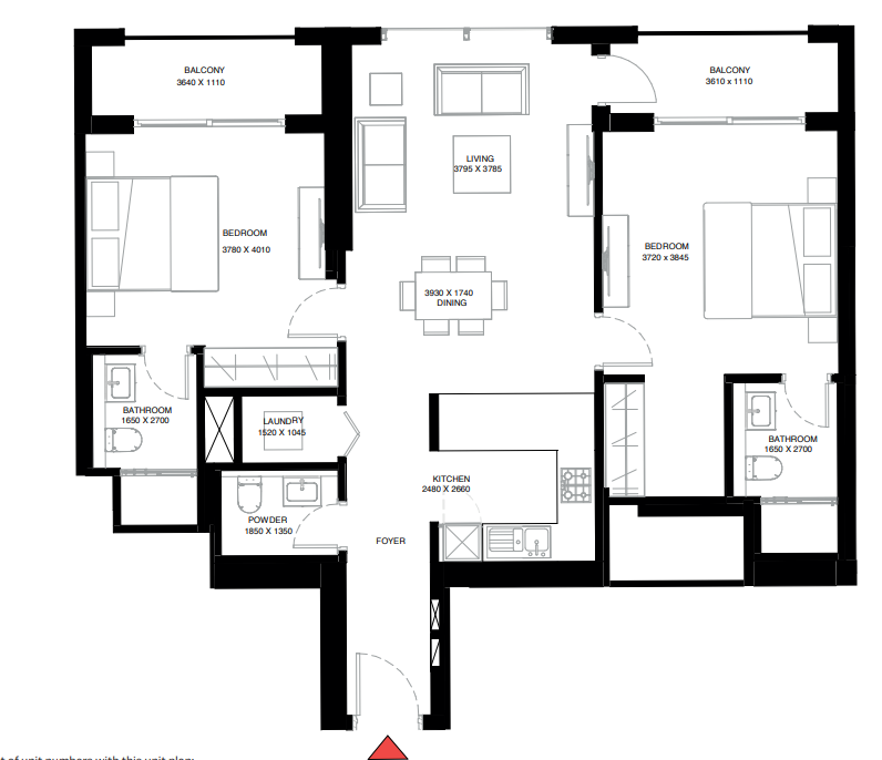 creek vistas grande 2BR type B  floor plan