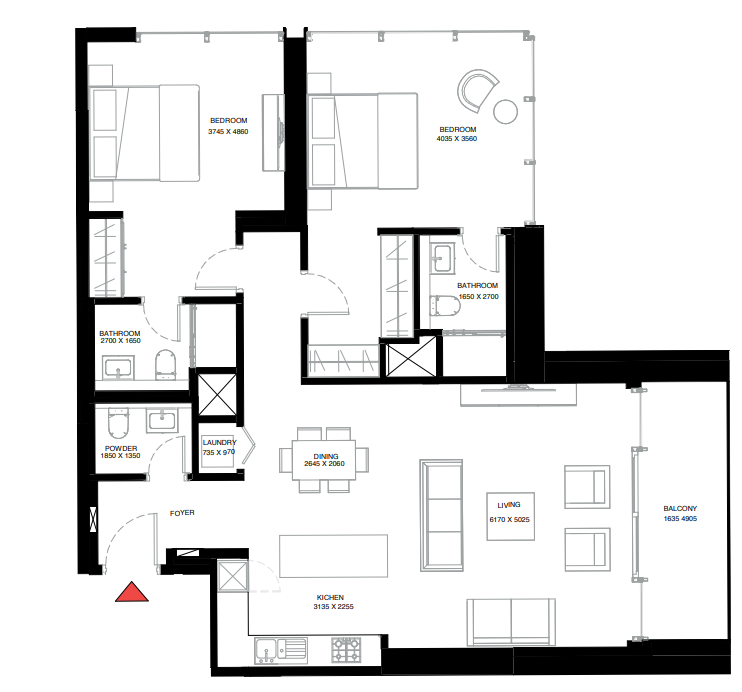 creek vistas grande 2BR type C  floor plan