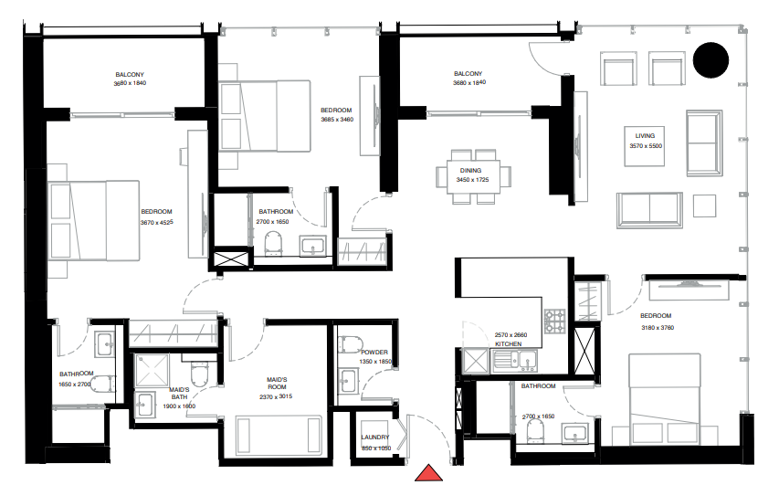 creek vistas grande 3BR type A  floor plan