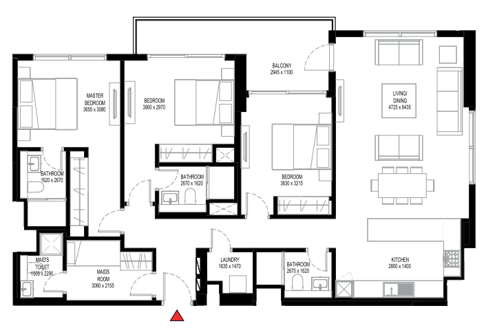 crest 3br floor plan