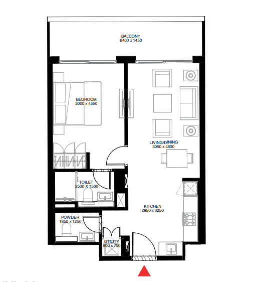 crest 1br floor plan